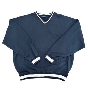 Brandy Melville navy varsity v neck sweater